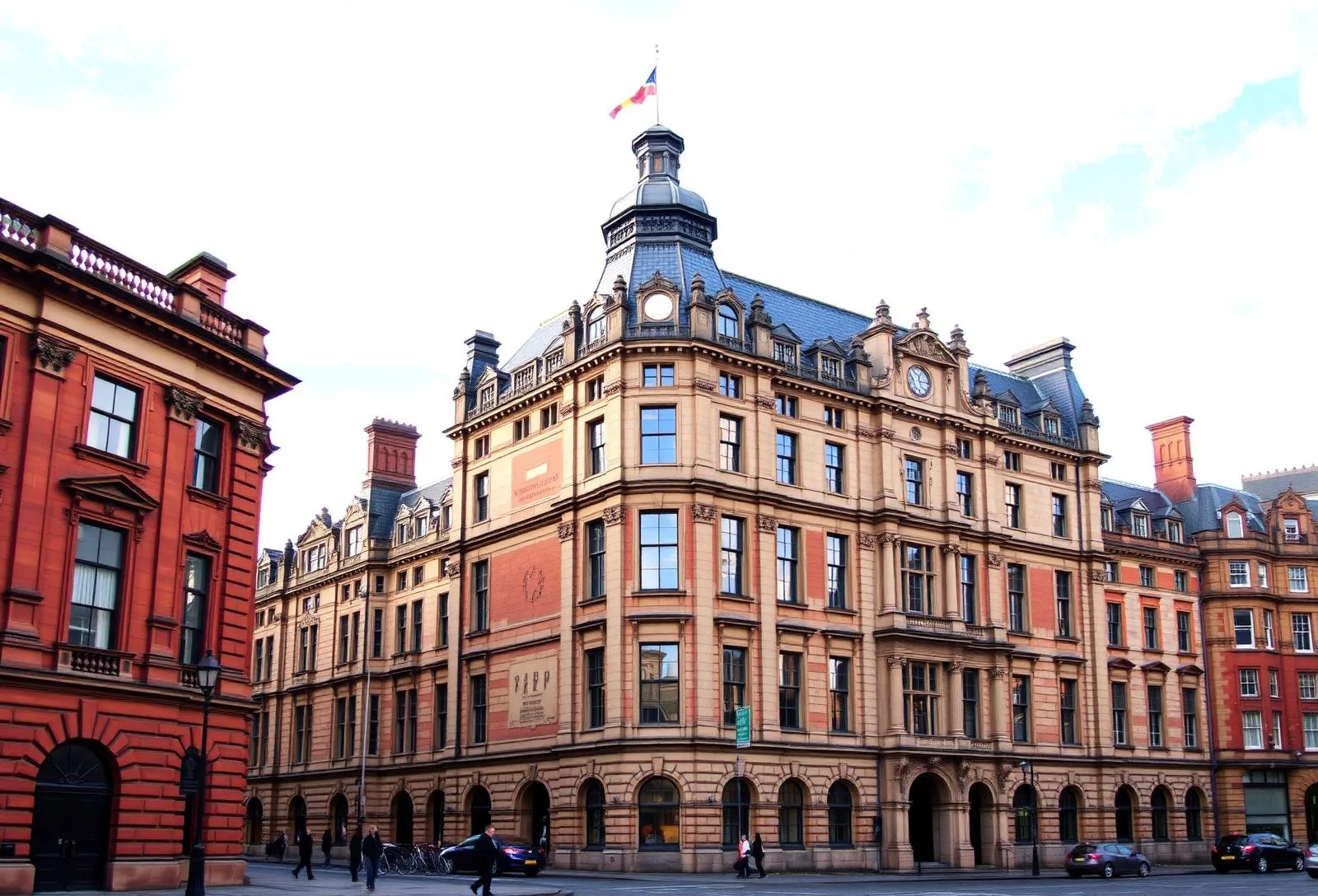 Glasgower viktorianische Sandsteinarchitektur am George Square